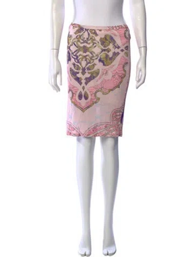 Pre-owned Pucci Vintage Midi Length Skirt In Pink/purple