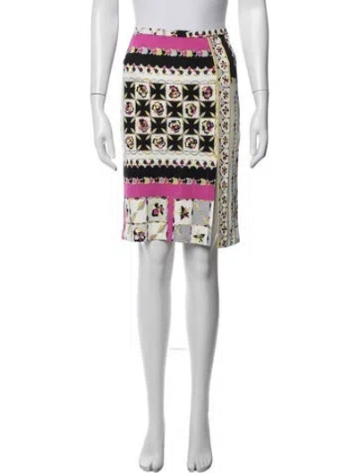 Pre-owned Pucci Vintage Midi Length Skirt In White