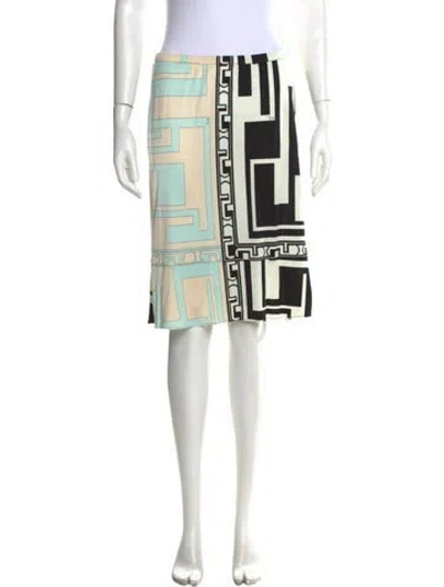 Pre-owned Pucci Vintage Midi Length Skirt In White