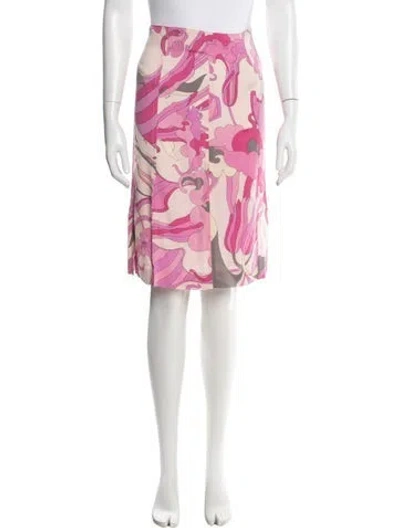 Pre-owned Pucci Vintage Midi Length Skirt In White