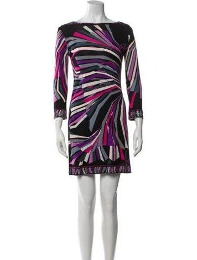 Pre-owned Pucci Vintage Mini Dress In Black/purple