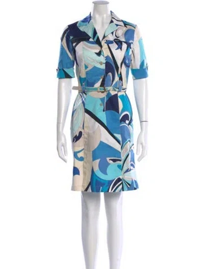 Pre-owned Pucci Vintage Mini Dress In Blue