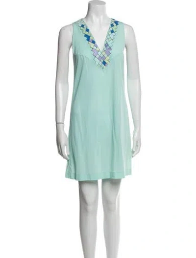 Pre-owned Pucci Vintage Mini Dress In Blue