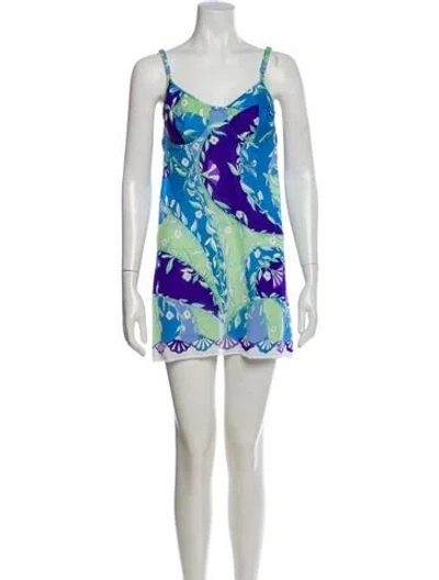 Pre-owned Pucci Vintage Mini Dress In Blue