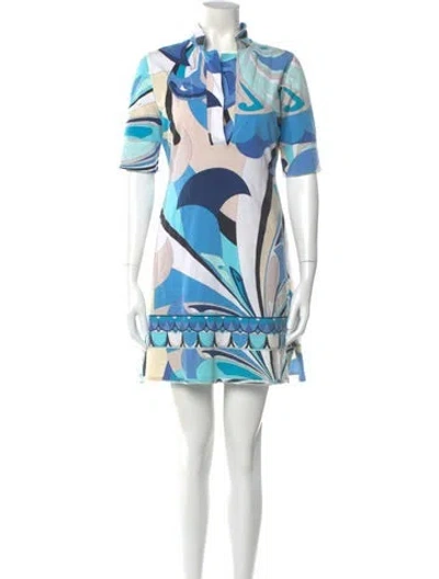 Pre-owned Pucci Vintage Mini Dress In Blue