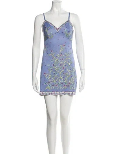 Pre-owned Pucci Vintage Mini Dress In Blue