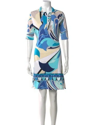 Pre-owned Pucci Vintage Mini Dress In Blue