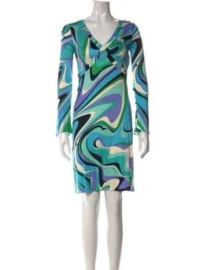 Pre-owned Pucci Vintage Mini Dress In Blue