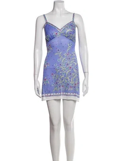 Pre-owned Pucci Vintage Mini Dress In Blue