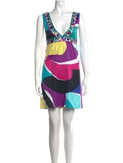 Pre-owned Pucci Vintage Mini Dress In Blue