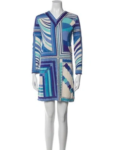 Pre-owned Pucci Vintage Mini Dress In Blue