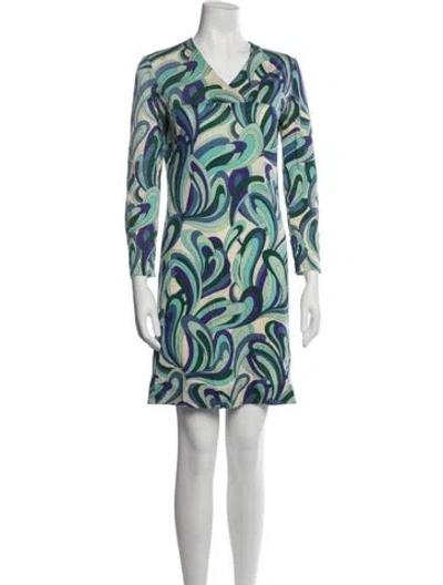 Pre-owned Pucci Vintage Mini Dress In Blue