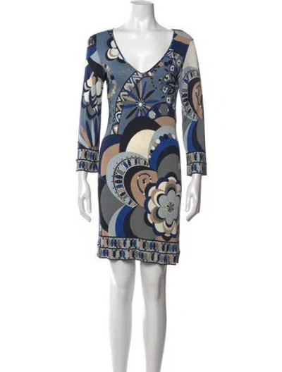 Pre-owned Pucci Vintage Mini Dress In Blue/grey