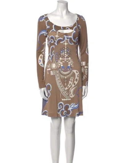 Pre-owned Pucci Vintage Mini Dress In Brown