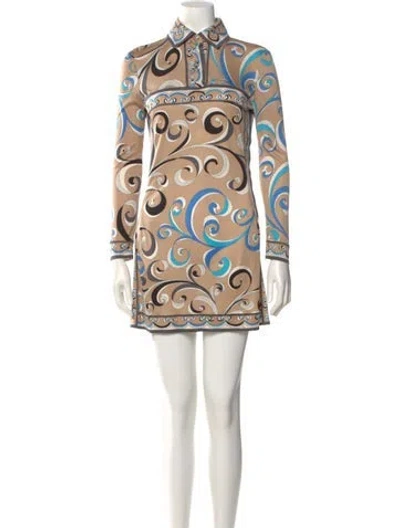 Pre-owned Pucci Vintage Mini Dress In Brown