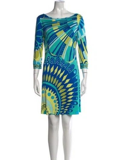 Pre-owned Pucci Vintage Mini Dress In Green