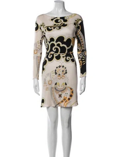 Pre-owned Pucci Vintage Mini Dress In Neutral