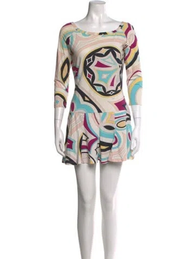 Pre-owned Pucci Vintage Mini Dress In Neutrals