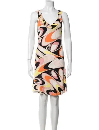 Pre-owned Pucci Vintage Mini Dress In Neutrals/pink