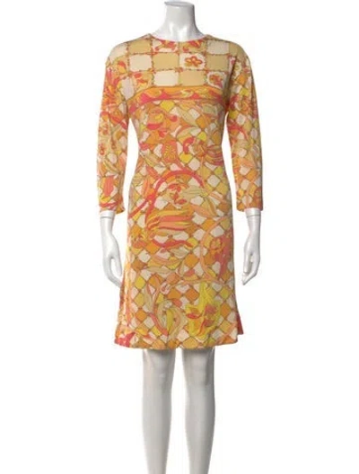 Pre-owned Pucci Vintage Mini Dress In Neutrals/yellow