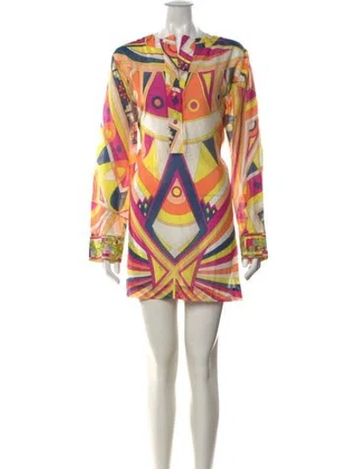 Pre-owned Pucci Vintage Mini Dress In Orange