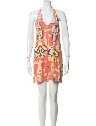 Pre-owned Pucci Vintage Mini Dress In Orange/yellow