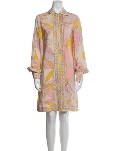 Pre-owned Pucci Vintage Mini Dress In Pink/yellow