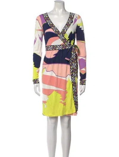 Pre-owned Pucci Vintage Mini Dress In Yellow