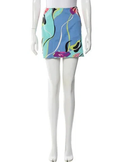 Pre-owned Pucci Vintage Mini Skirt In Blue