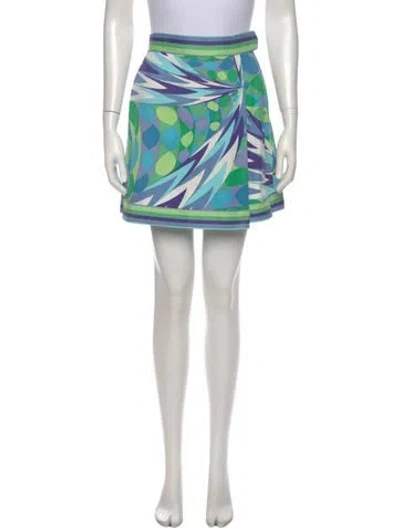 Pre-owned Pucci Vintage Mini Skirt In Blue