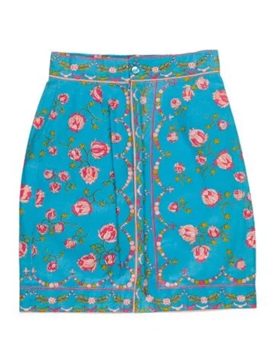 Pre-owned Pucci Vintage Mini Skirt In Blue