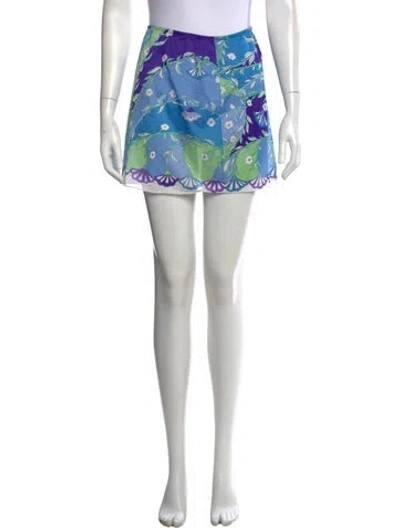 Pre-owned Pucci Vintage Mini Skirt In Blue