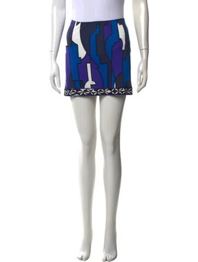 Pre-owned Pucci Vintage Mini Skirt In Blue