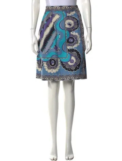 Pre-owned Pucci Vintage Mini Skirt In Blue