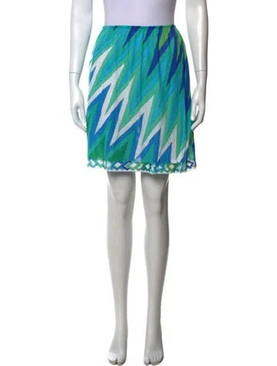 Pre-owned Pucci Vintage Mini Skirt In Blue