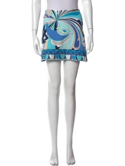 Pre-owned Pucci Vintage Mini Skirt In Blue