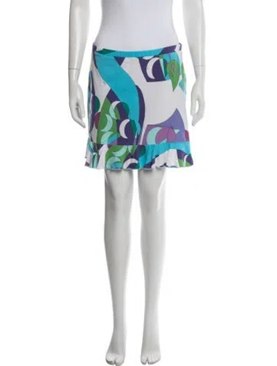 Pre-owned Pucci Vintage Mini Skirt In Blue