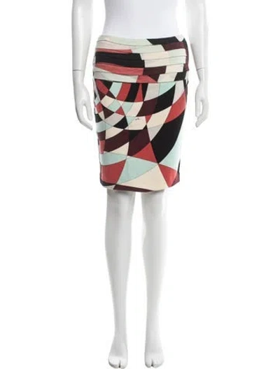 Pre-owned Pucci Vintage Mini Skirt In Blue/burgundy