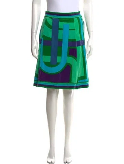 Pre-owned Pucci Vintage Mini Skirt In Blue/green