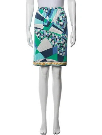 Pre-owned Pucci Vintage Mini Skirt In Blue/white