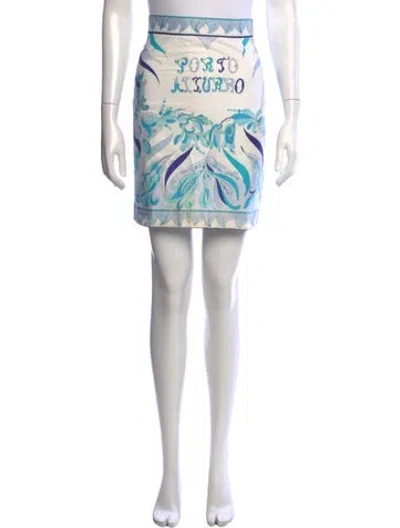 Pre-owned Pucci Vintage Mini Skirt In Blue/white