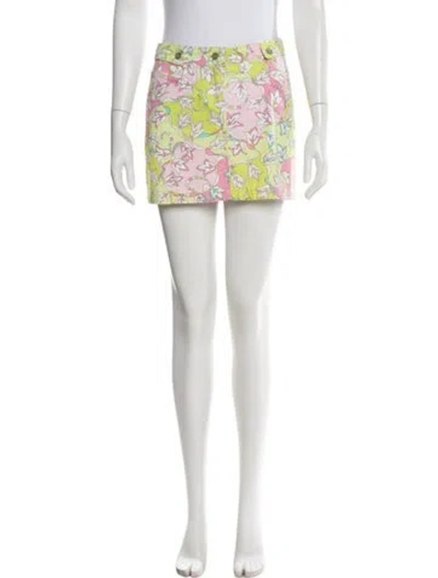 Pre-owned Pucci Vintage Mini Skirt In Green