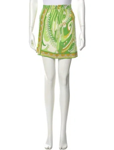 Pre-owned Pucci Vintage Mini Skirt In Green