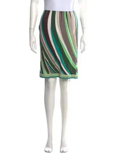 Pre-owned Pucci Vintage Mini Skirt In Green