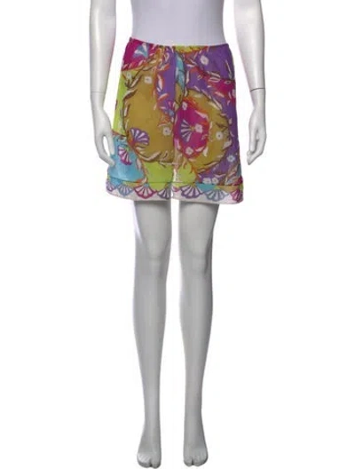 Pre-owned Pucci Vintage Mini Skirt In Multicolor