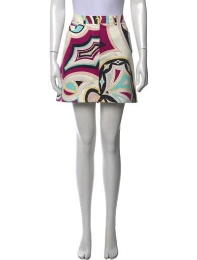Pre-owned Pucci Vintage Mini Skirt In Neutrals