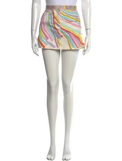 Pre-owned Pucci Vintage Mini Skirt In Neutrals