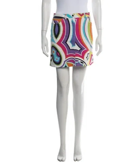 Pre-owned Pucci Vintage Mini Skirt In Neutrals