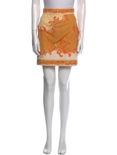 Pre-owned Pucci Vintage Mini Skirt In Orange