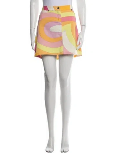 Pre-owned Pucci Vintage Mini Skirt In Orange